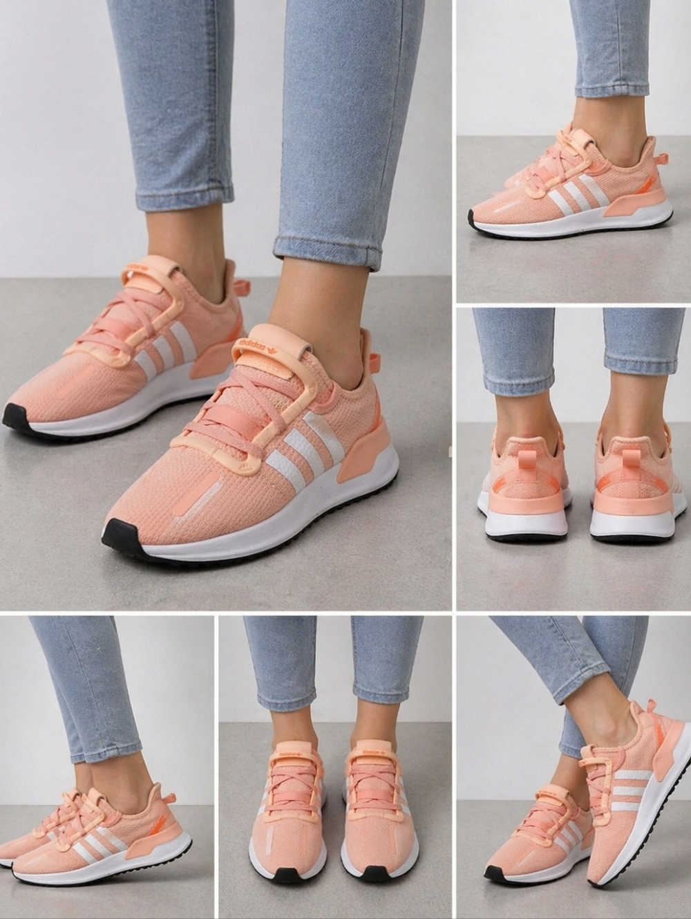 Adidas Kids Peach Sneakers Size 4 Youth Lightweight Running Shoes